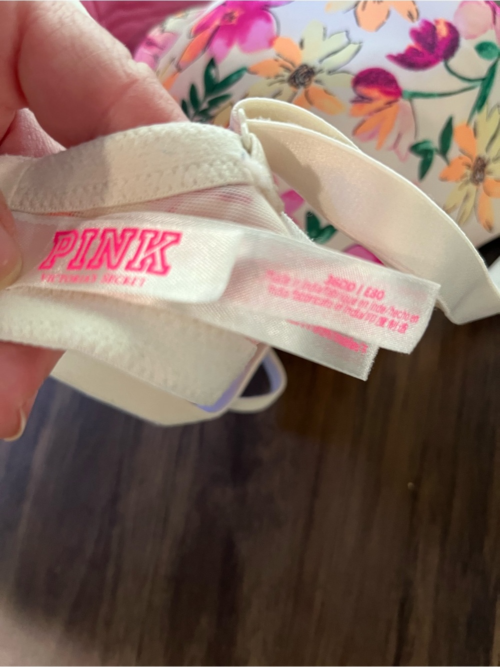 Floral Print Padded Bra in Pink, Yellow & Green - Picture 4 of 4